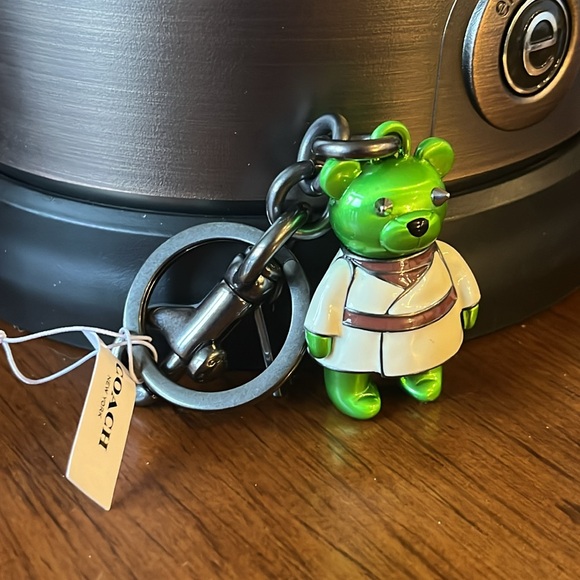 Coach New York x Star Wars Yoda Bear Trigger key chain bag charm new FOB - Picture 2 of 11